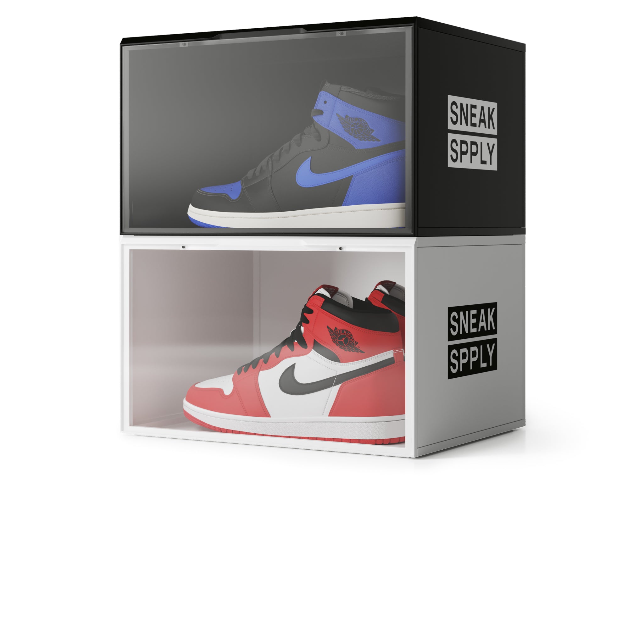 With shoes mix view of Sneak Spply Stack V1 Storage Crate White